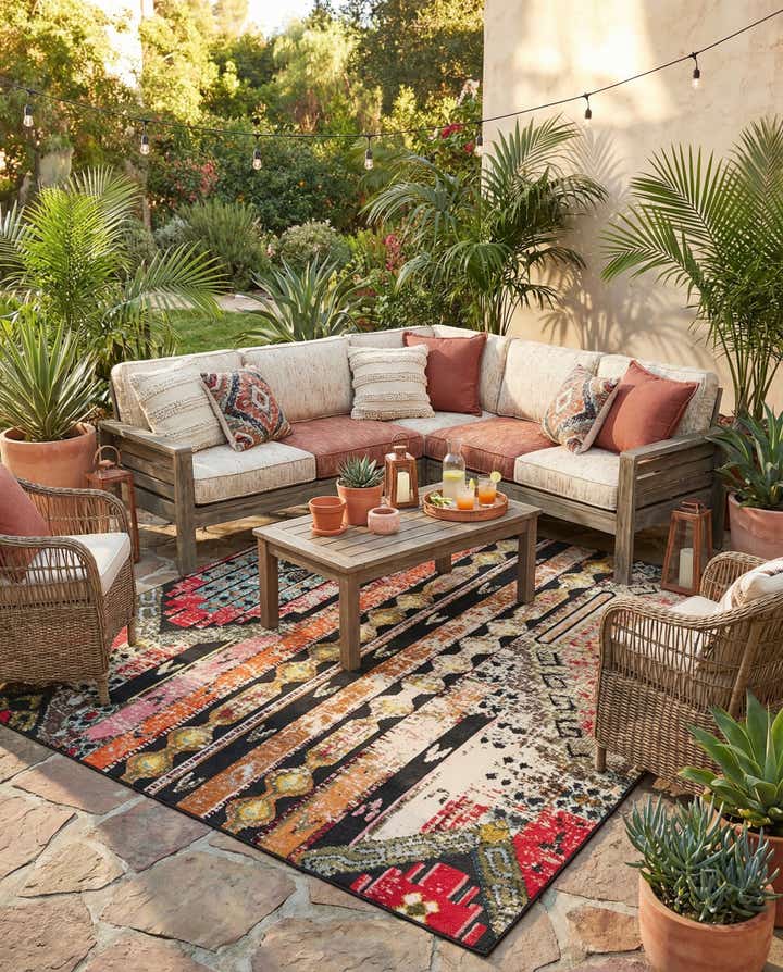 10' x 10' Easy-Clean Casablanca Indoor / Outdoor Square Rug