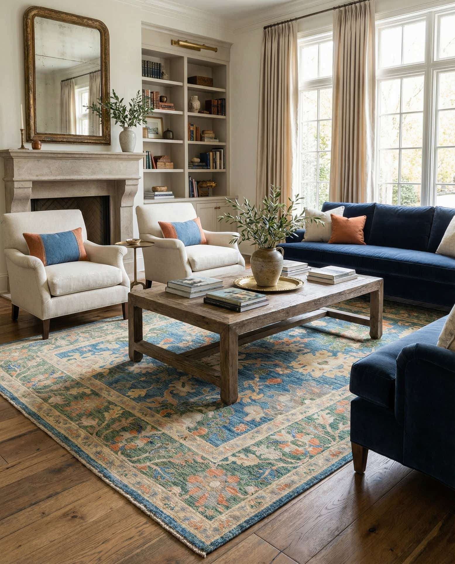 8' x 10' 2 Hand Knotted Oushak Wool Rug