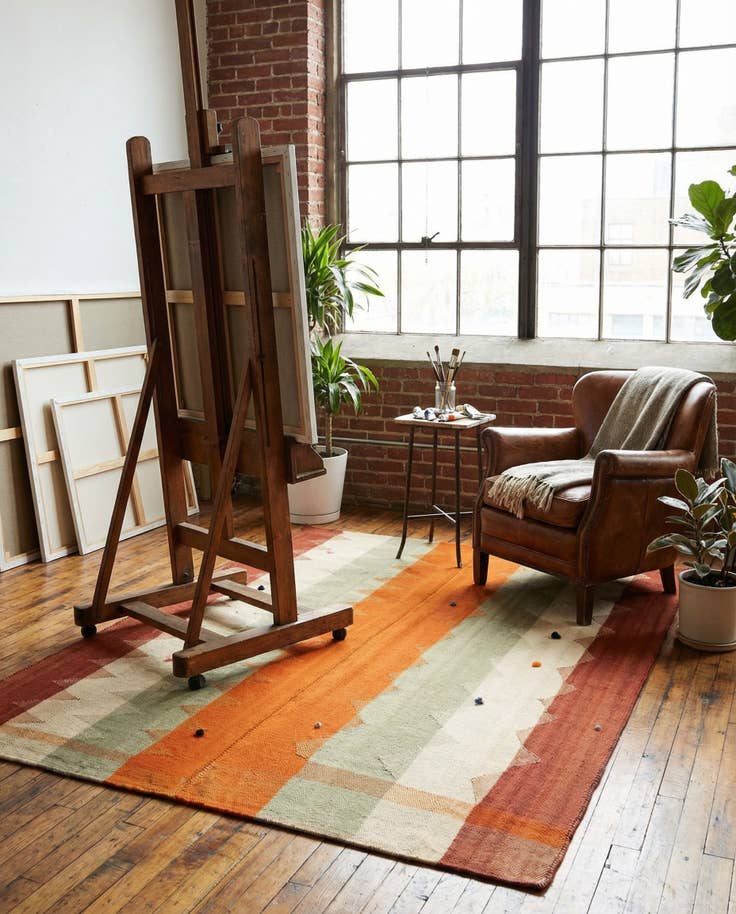 Detail image of 4' 9 x 6' Jajim Rug