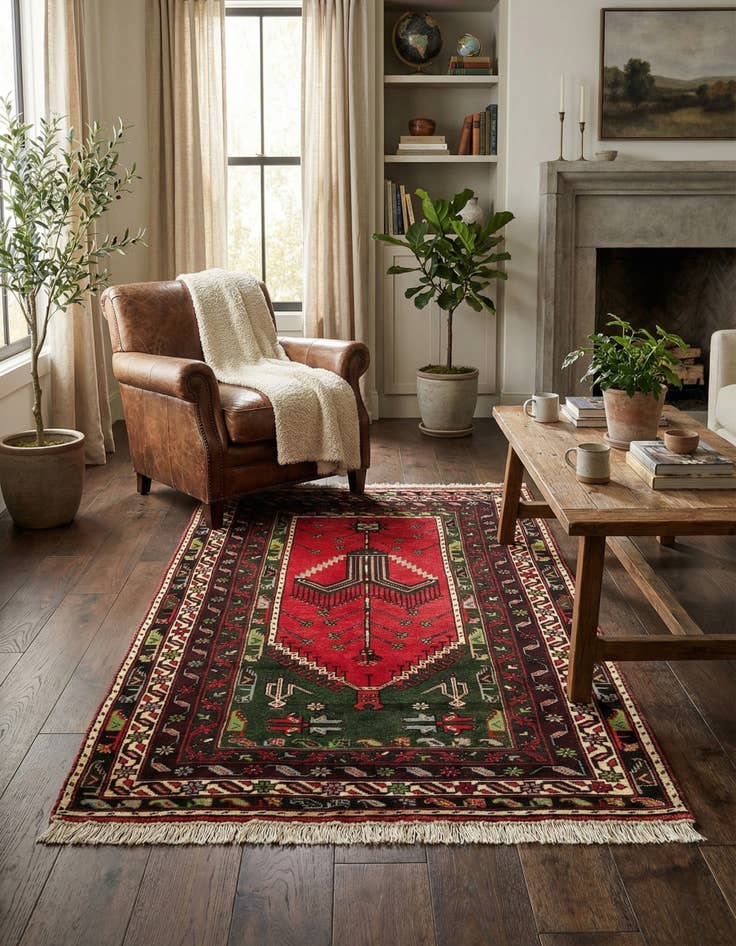 Detail image of 3' 9 x 6' 6 Hand Knotted Anatolian Wool Rug