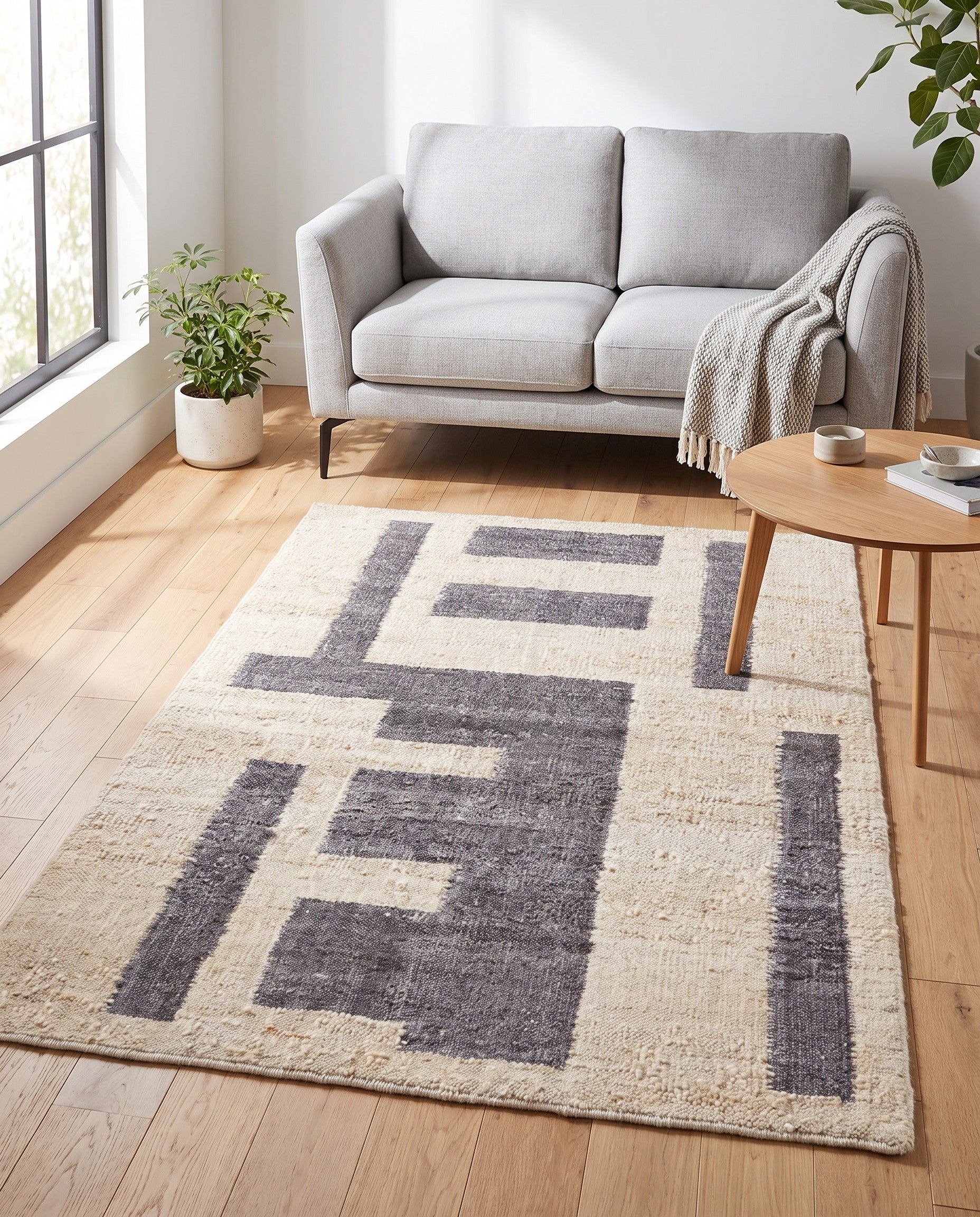 4' 2 x 6' Hand Knotted Moroccan Wool Rug