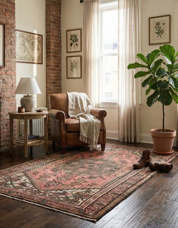 3' 5 x 6' 6 Hand Knotted Ultra Vintage Persian Wool Rug