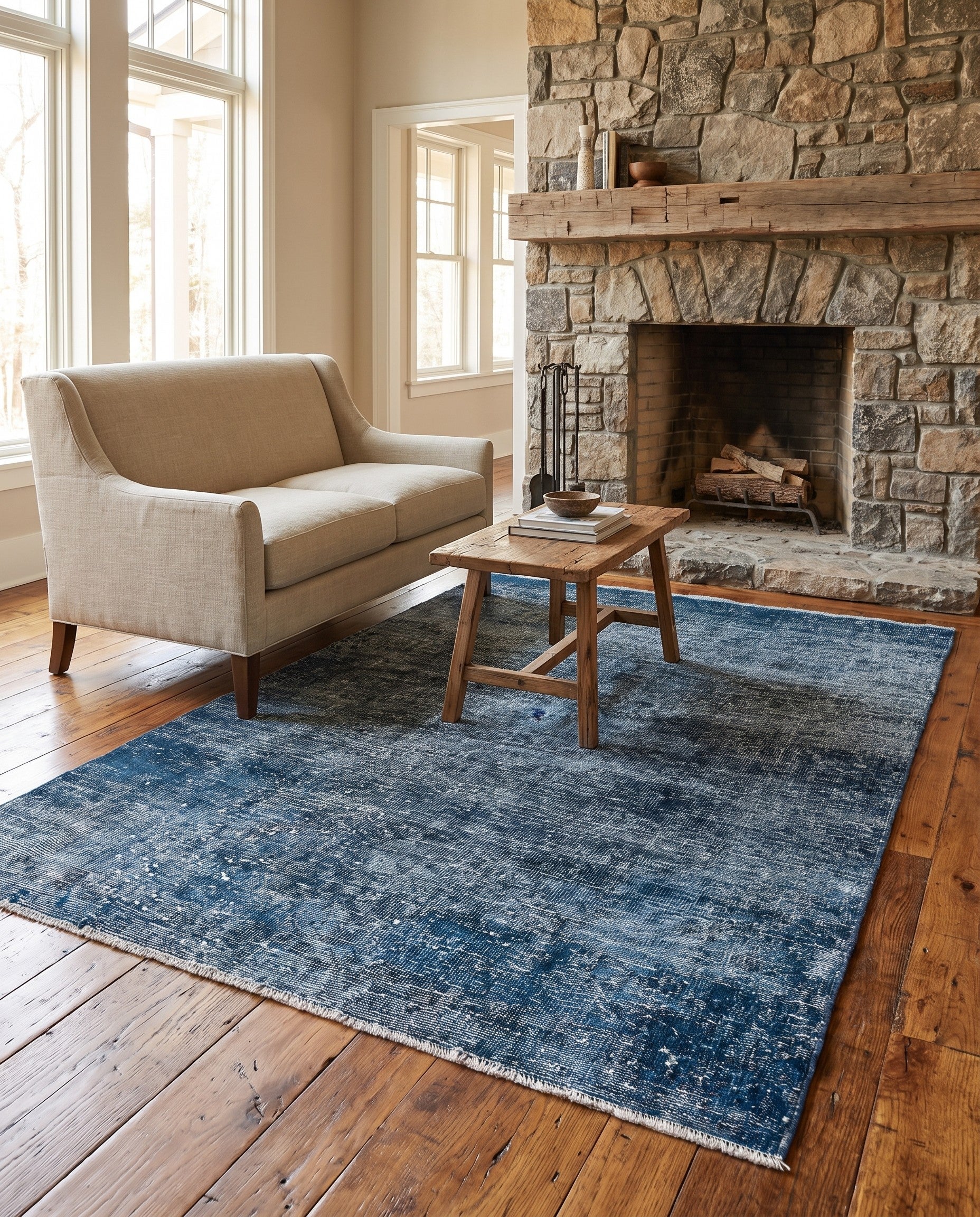 4' 10 x 5' 10 Hand Knotted Ultra Vintage Persian Wool Rug
