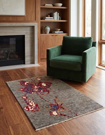 3' 2 x 4' 6 Hand Knotted Modern Ziegler Rug