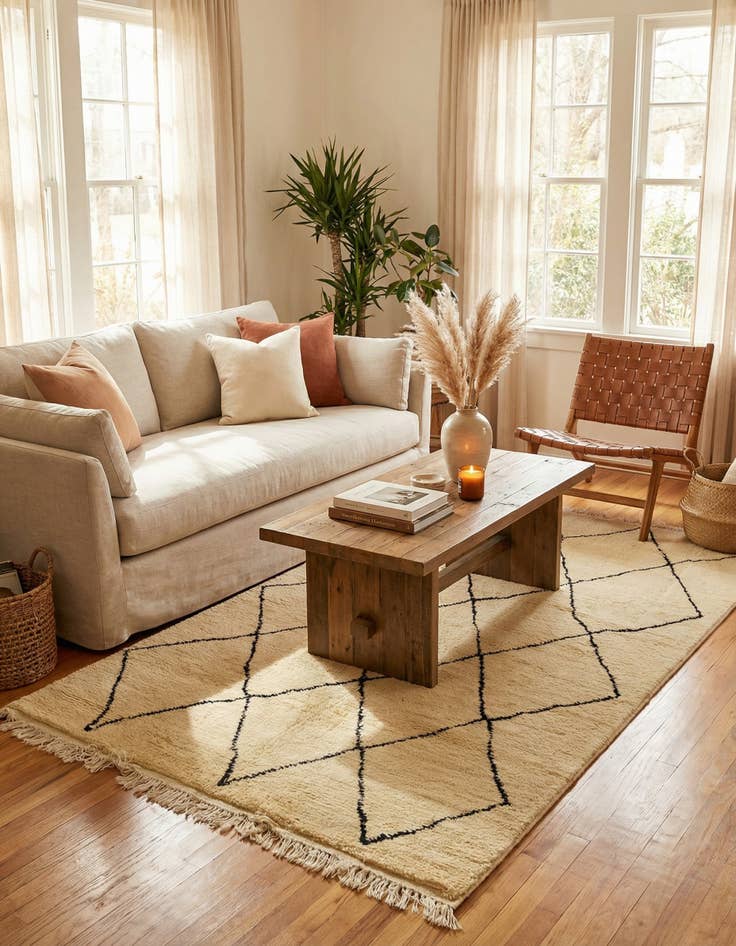 Detail image of 5' x 8' 5  Hand Knotted Moroccan Wool Rug