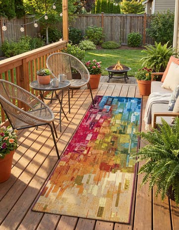 2' x 8' Easy-Clean Modern Indoor / Outdoor Runner Rug