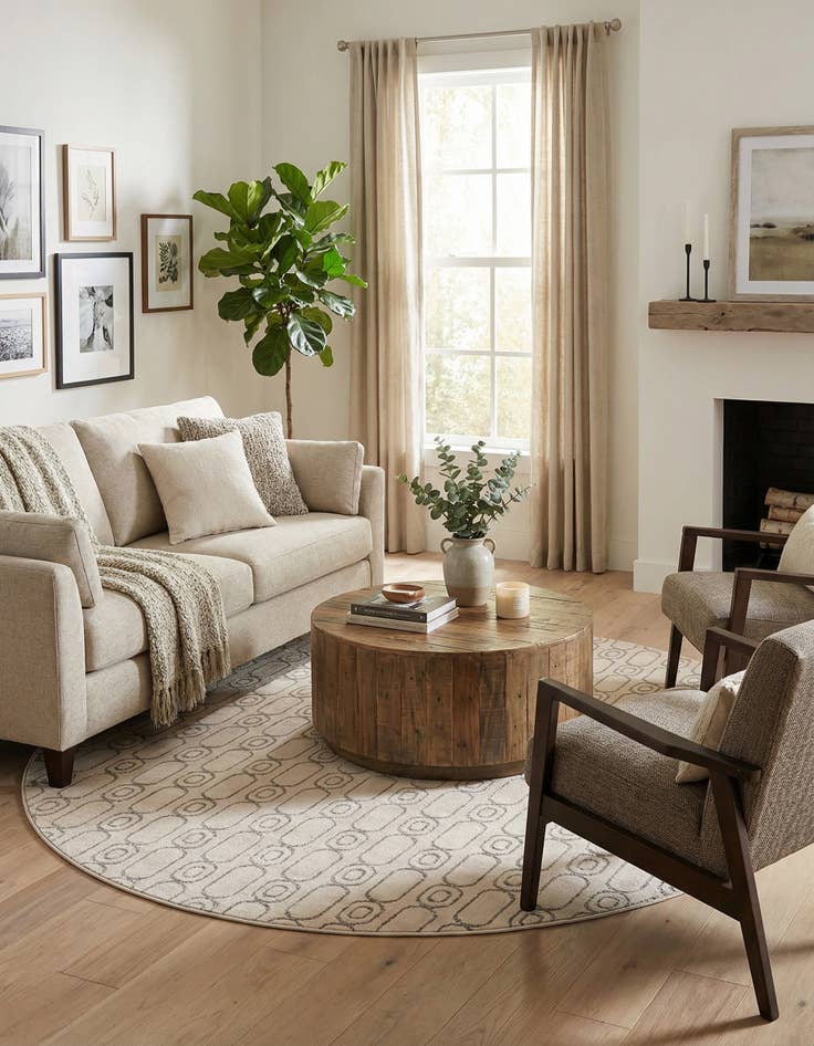 Detail image of  7' 10 x 7' 10 Vogue Geo Round Rug