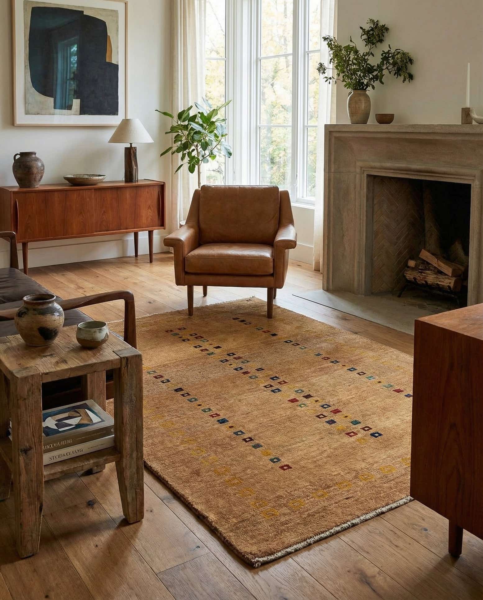 3' 4 x 4' 10 Gabbeh Rug