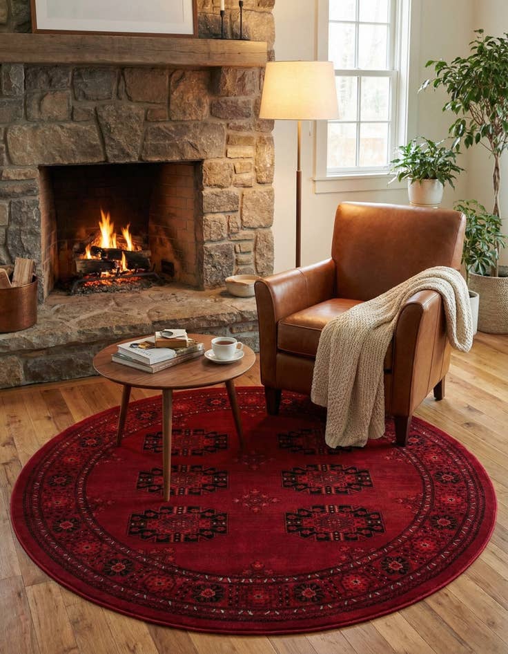 Detail image of 6' 1 x 6' 1 Bokhara Round Rug