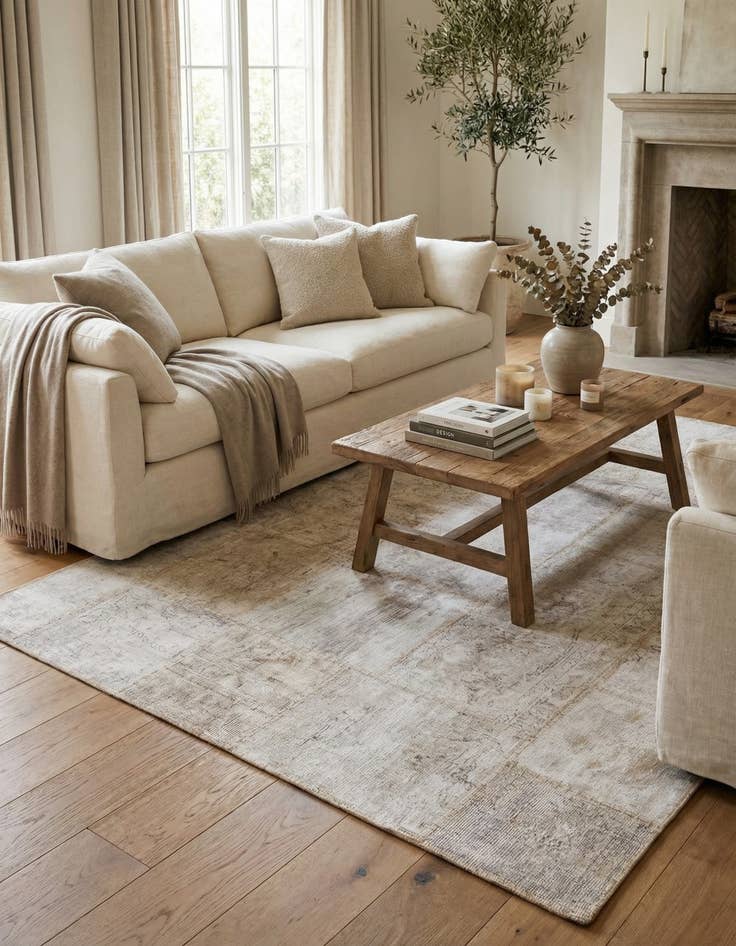 Detail image of 5' x 6' 8 Hand Knotted Ultra Vintage Persian Wool Rug