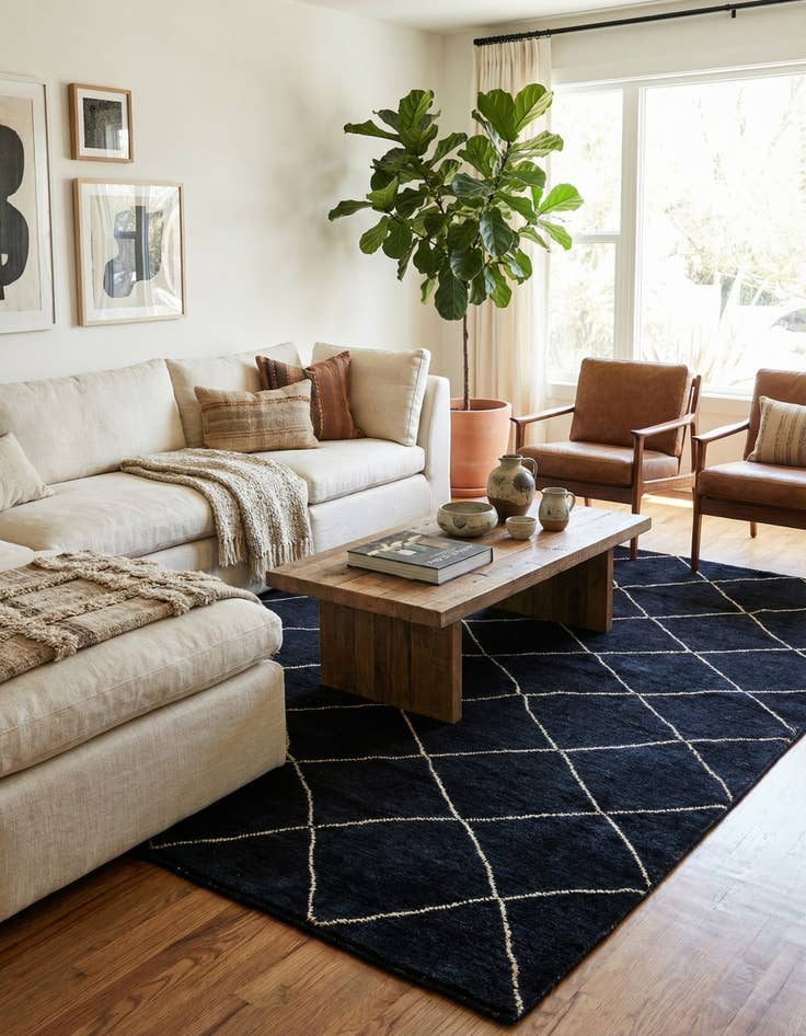 Detail image of 5' 6 x 7' 7  Hand Knotted Moroccan Wool Rug