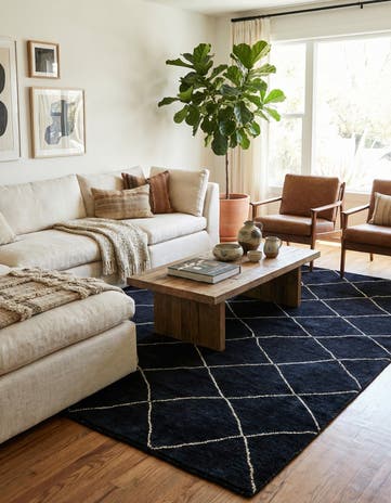 5' 6 x 7' 7 Hand Knotted Moroccan Wool Rug