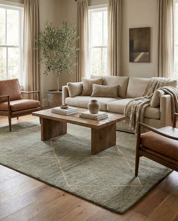 4' 8 x 6' 7 Hand Knotted Darya Wool Rug