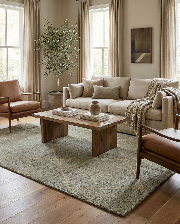 Detail image of 4' 8 x 6' 7 Hand Knotted Darya Wool Rug