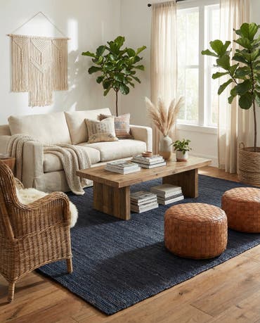  9' x 12'  Hand Braided Jute Rug