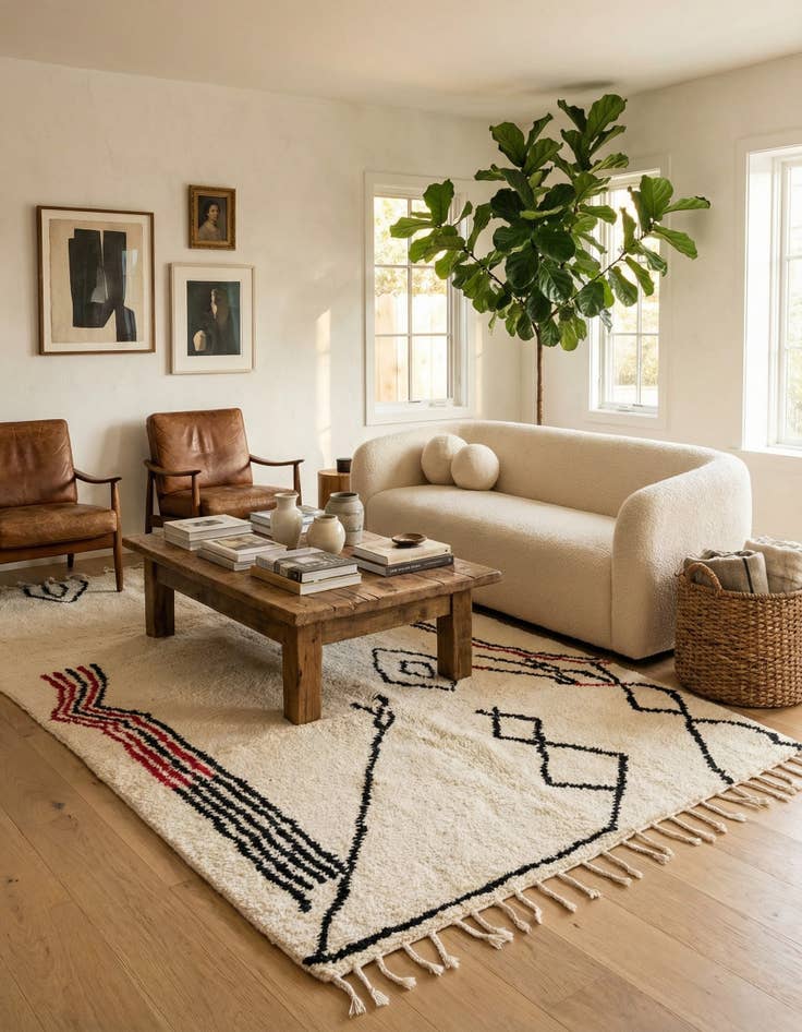 Detail image of 5' x 8' 8  Hand Knotted Moroccan Wool Rug