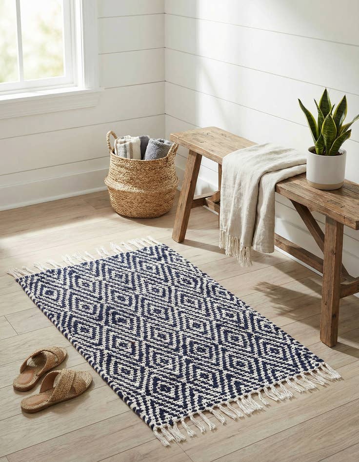 Detail image of 2' x 3' 1  Hand Woven Braided Jute Rug