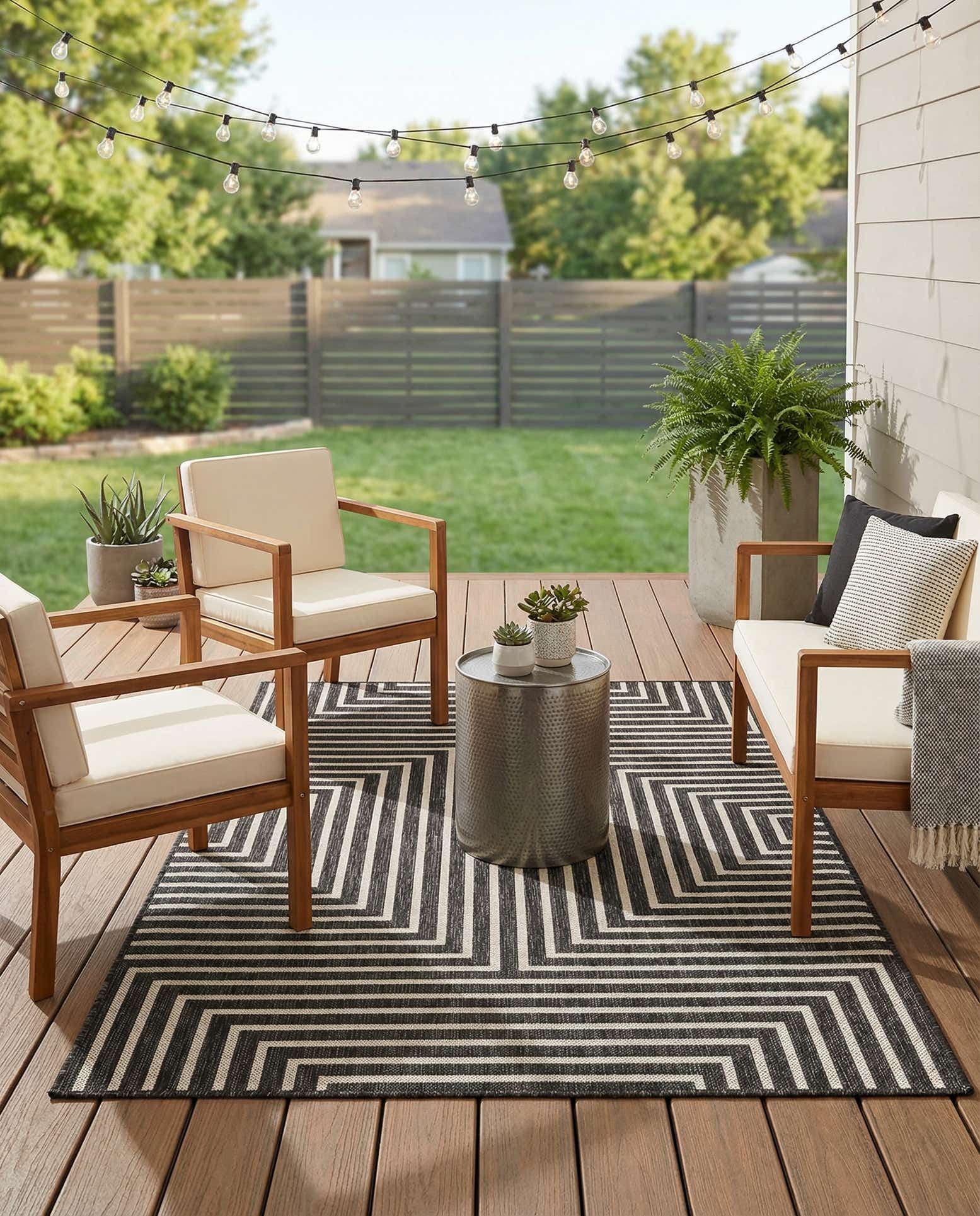 4' x 6' Easy-Clean Modern Indoor / Outdoor Rug
