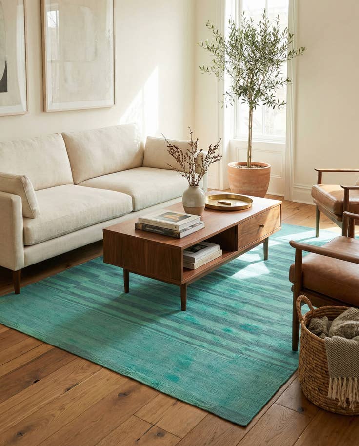 Detail image of 5' 7 x 7' 6 Hand Woven Kilim Modern Wool Rug