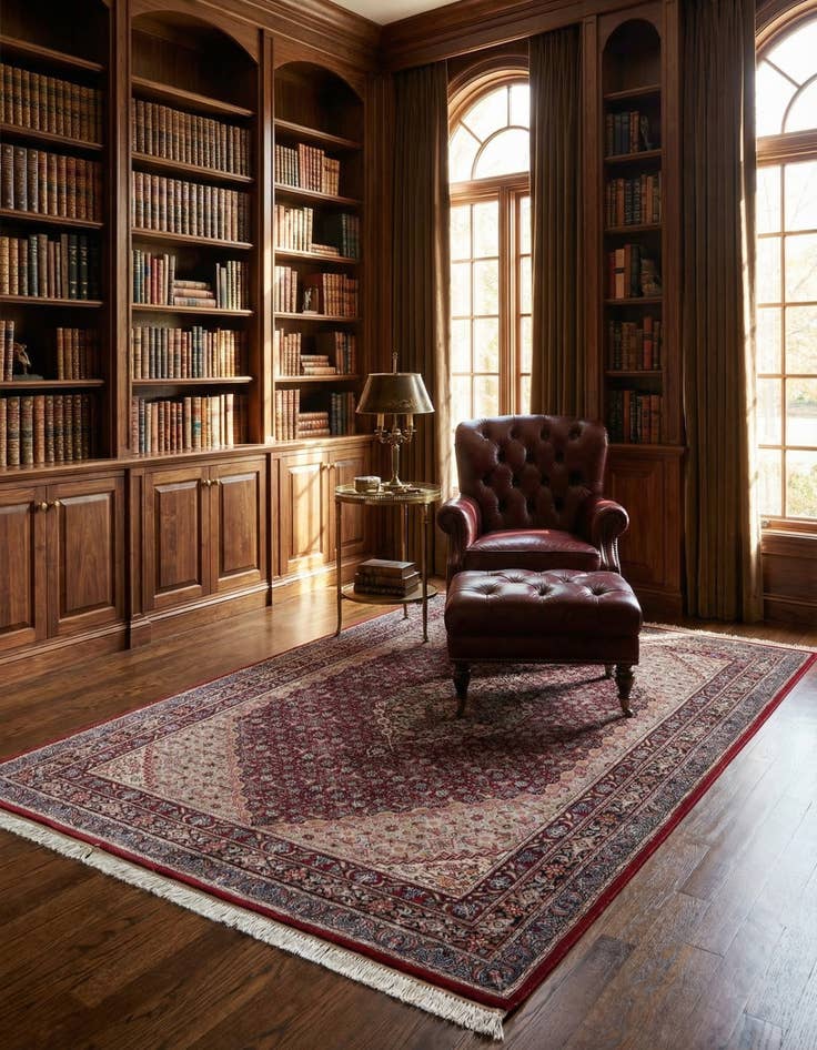 Detail image of 5' 7 x 7' 9  Hand Knotted Birjand Oriental Wool Rug