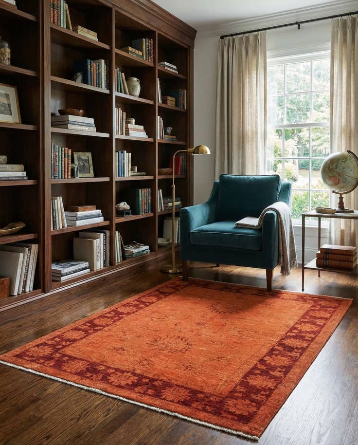 Detail image of 3' 5 x 4' 5 Hand Knotted Over-Dyed Ziegler Rug