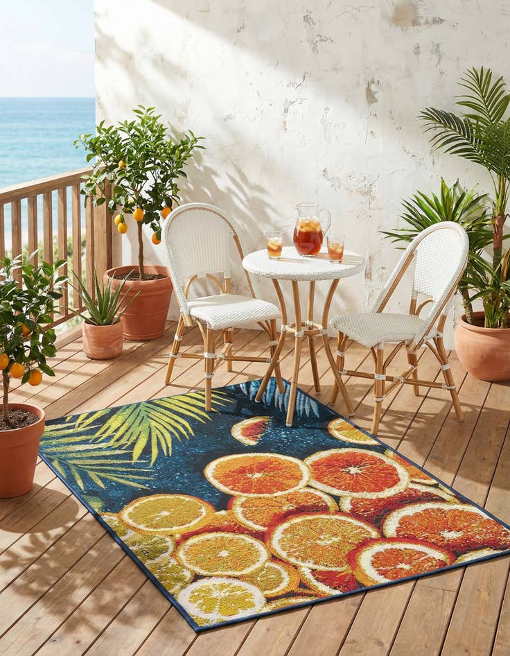 Detail image of 2' x 3'  Washable Coastal Indoor / Outdoor Rug