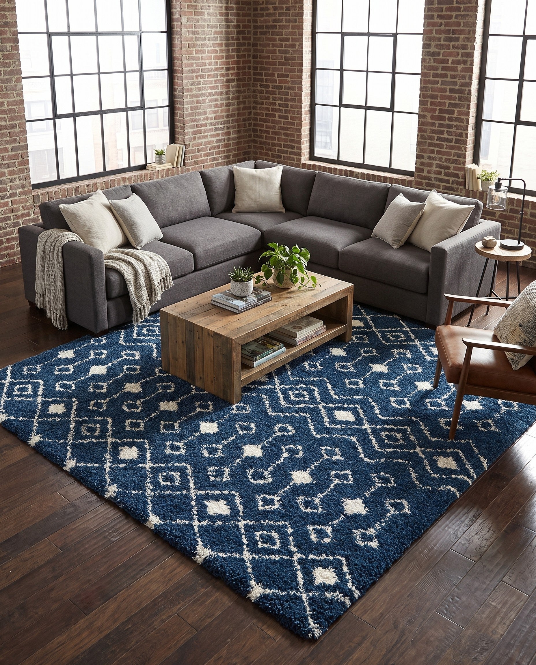 10' x 10' Moroccan Trellis Shag Square Rug