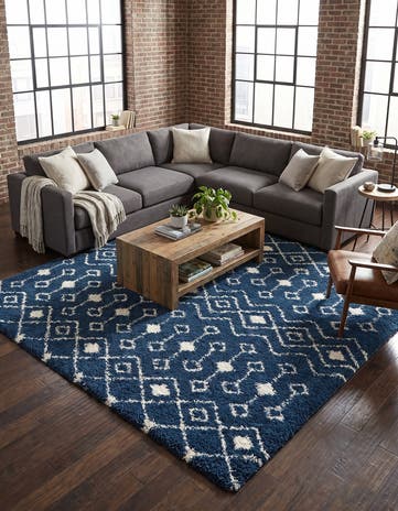 10' x 10' Moroccan Trellis Shag Square Rug