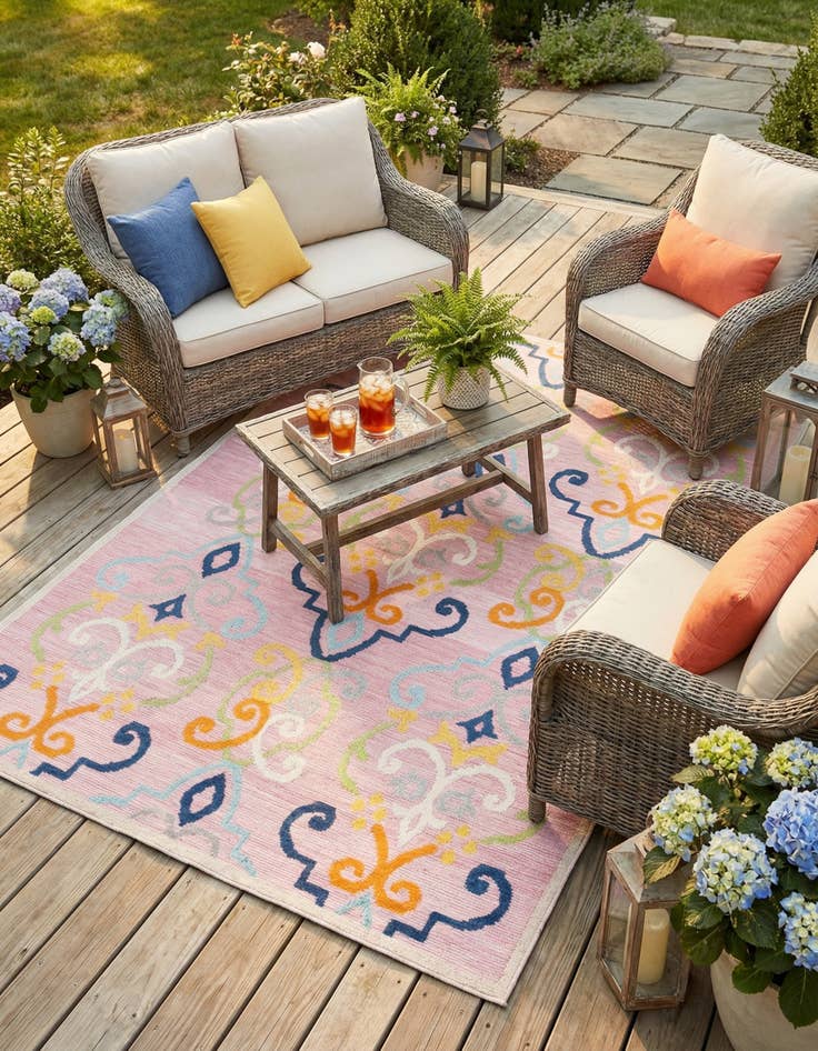Detail image of  5' x 7' 7  Washable  Indoor / Outdoor Rug