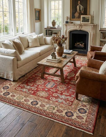 6' 7 x 9' 10 Hand Knotted Kazak Oriental Rug