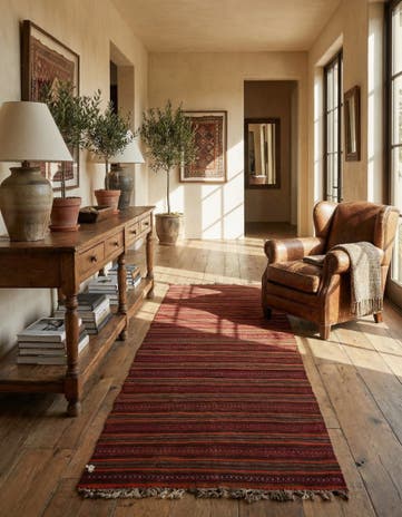 4' x 11' 7 Hand Woven Kilim Fars Wool Runner Rug