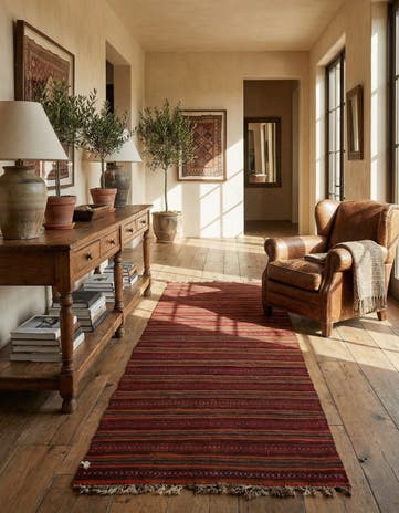 4' x 11' 7 Hand Woven Kilim Fars Wool Runner Rug
