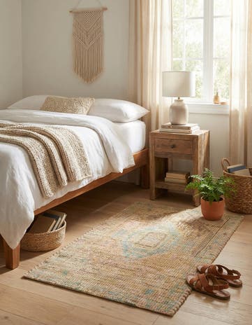 Khaki and Ivory Hand Woven Chenille Jute Rug
