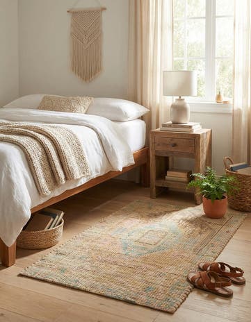 Khaki and Ivory Hand Woven Chenille Jute Rug