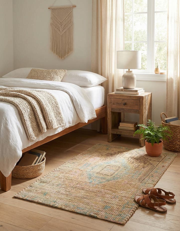 2' x 3' 1 Hand Woven Chenille Jute Rug