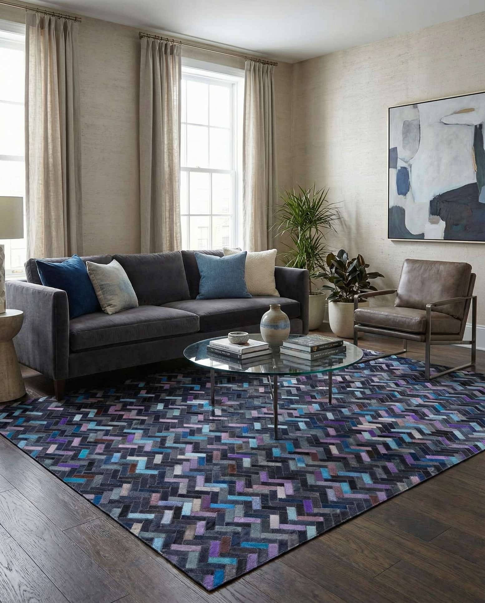 5' 1 x 8' Cowhide Rug