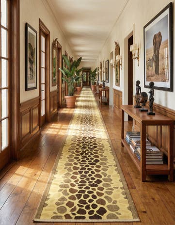 Cream Reproduction Gabbeh Runner Rug