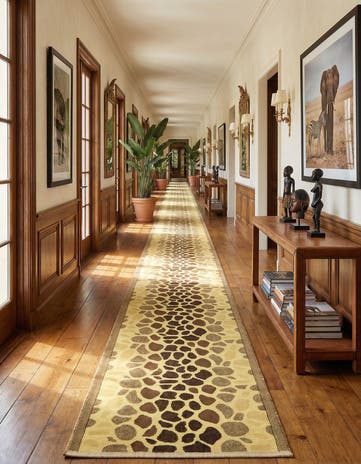 Cream Reproduction Gabbeh Runner Rug