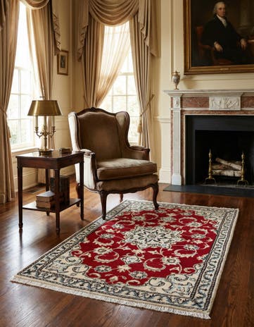2' 10 x 4' 10 Hand Knotted Nain Persian Wool Rug