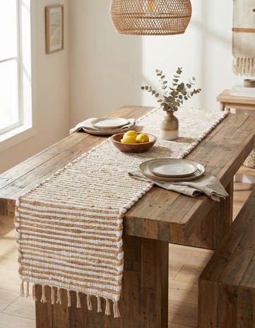 1' 2 x 4' 1 Hand Woven Chindi Jute Table Runner Rug