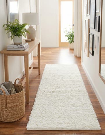 2' x 6' 1 Soft Solid Shag Runner Rug