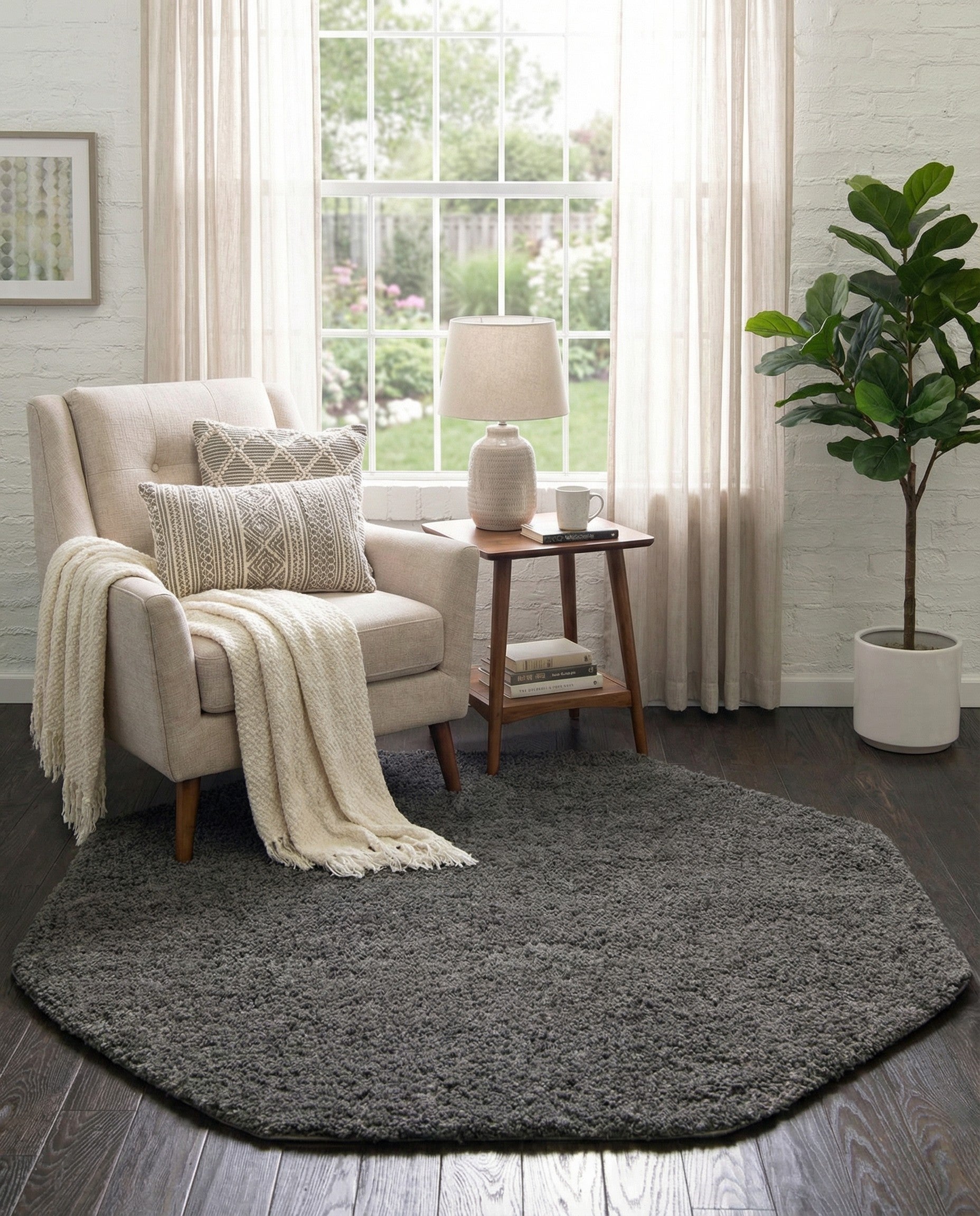  4' x 4' Everyday Shag Octagon Rug