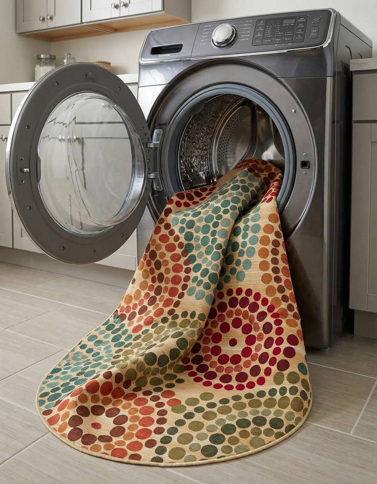 Detail image of 7' 10 x 10'  Washable Modern Indoor / Outdoor Oval Rug