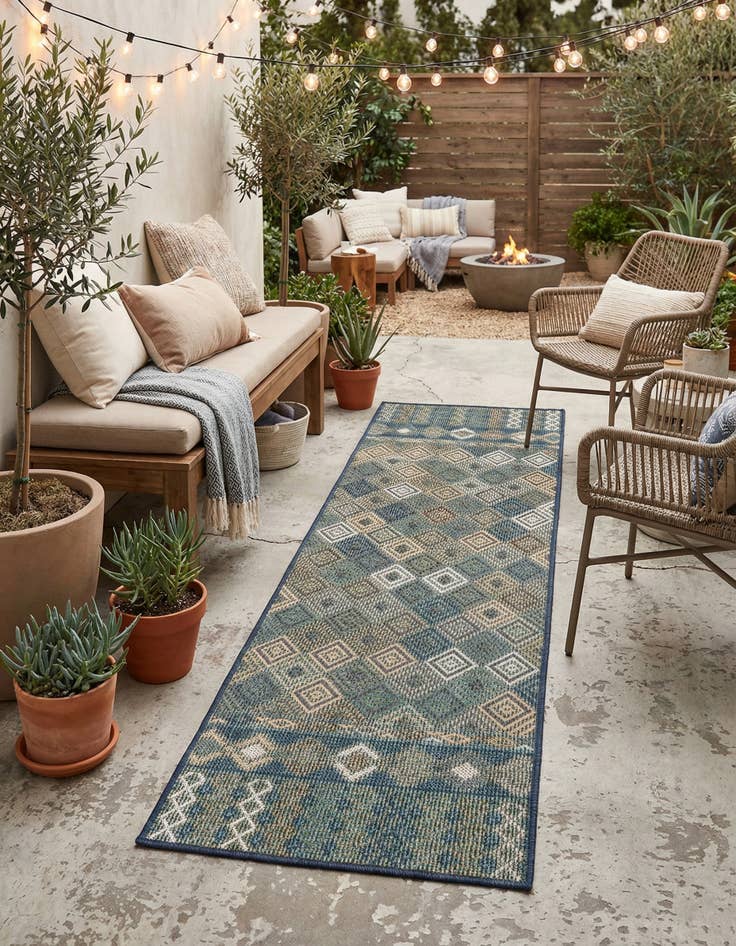 Detail image of 2' x 7' 10  Washable Baja Indoor / Outdoor Runner Rug