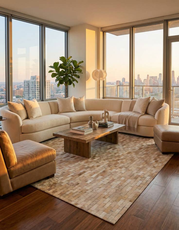 Detail image of 4' 8 x 6' 7 Cowhide Rug