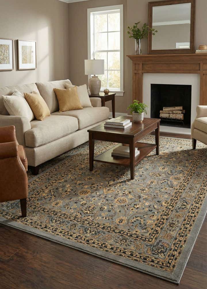 9' x 12' Kashan Design Rug
