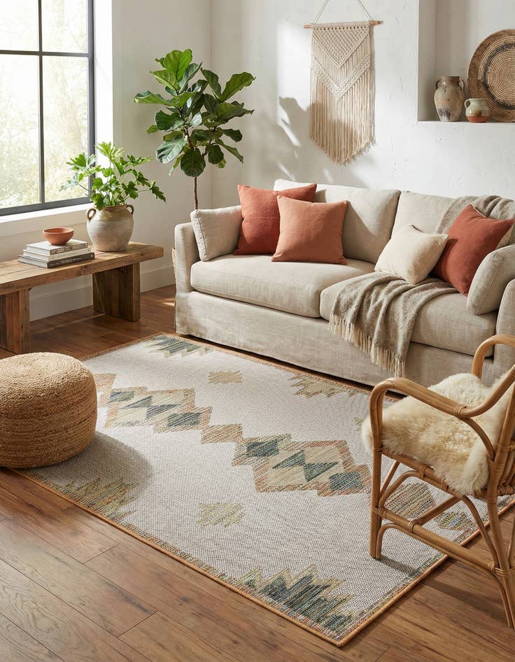 Detail image of 5' 3 x 7' 7  Washable Baja Indoor / Outdoor Rug