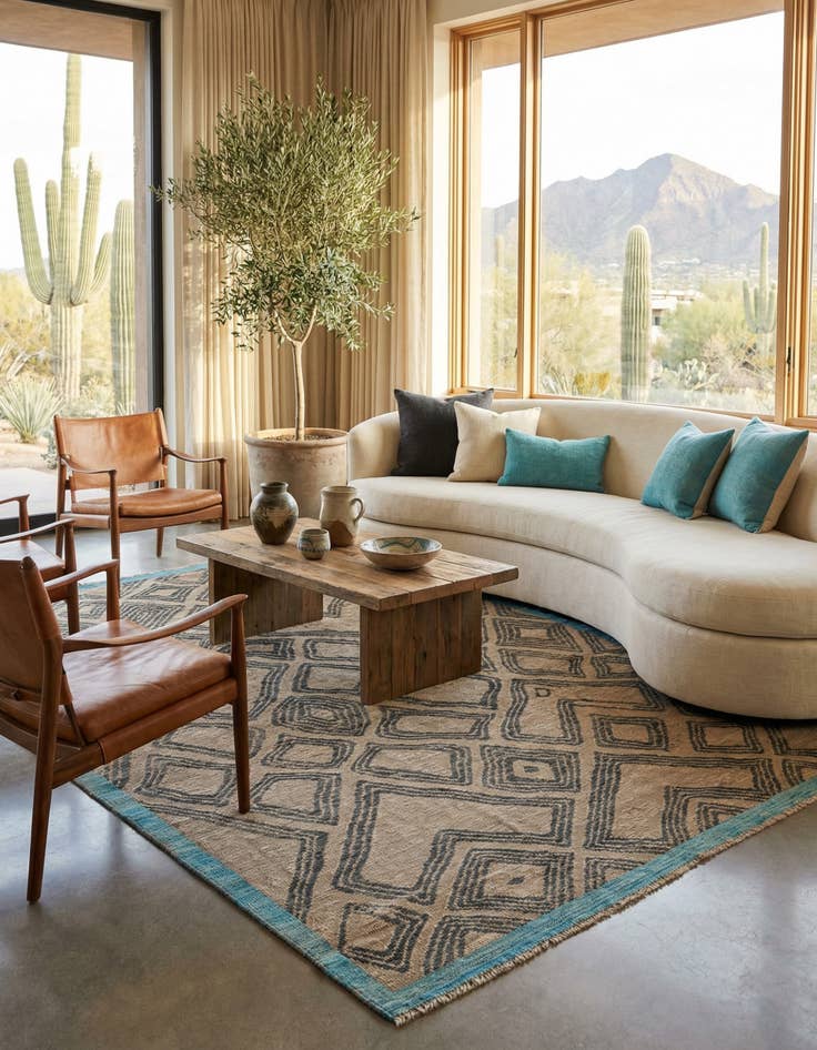 Detail image of  9' 2 x 12' 2  Hand Knotted Moroccan Wool Rug