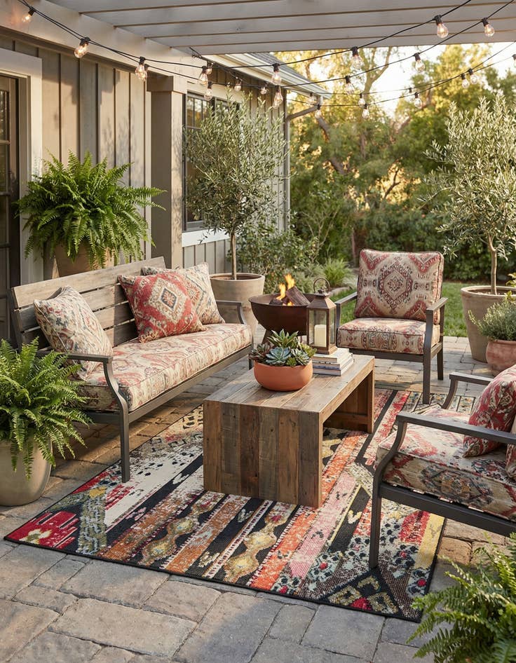 Detail image of 5' 3 x 8'  Washable Casablanca Indoor / Outdoor Rug