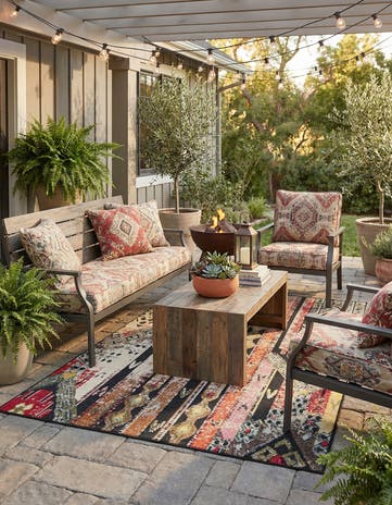 5' 3 x 8' Easy-Clean Casablanca Indoor / Outdoor Rug
